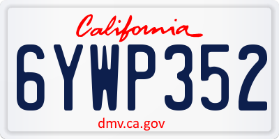 CA license plate 6YWP352