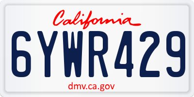 CA license plate 6YWR429