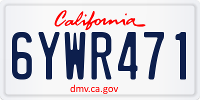 CA license plate 6YWR471