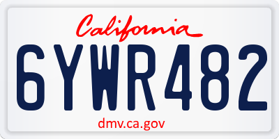 CA license plate 6YWR482