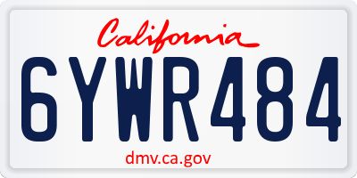 CA license plate 6YWR484