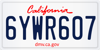 CA license plate 6YWR607