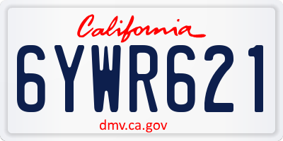CA license plate 6YWR621