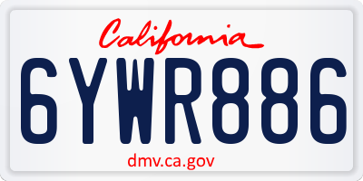 CA license plate 6YWR886