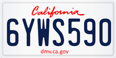CA license plate 6YWS590