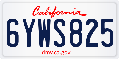 CA license plate 6YWS825