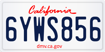 CA license plate 6YWS856