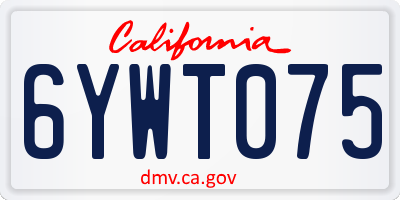 CA license plate 6YWT075