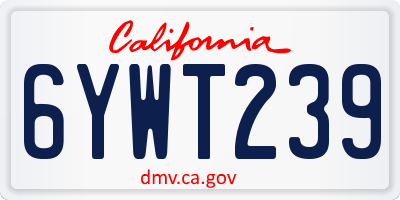CA license plate 6YWT239