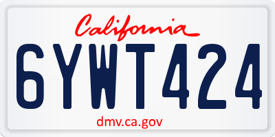 CA license plate 6YWT424