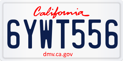 CA license plate 6YWT556