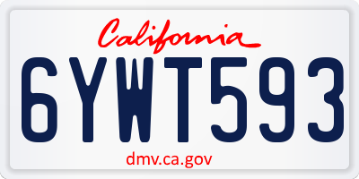 CA license plate 6YWT593