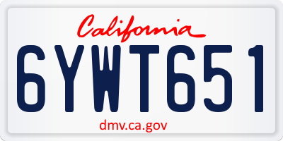 CA license plate 6YWT651