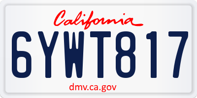 CA license plate 6YWT817
