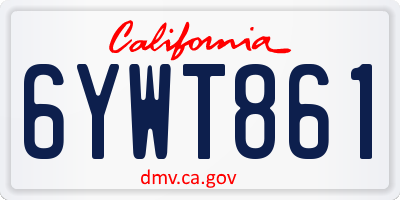 CA license plate 6YWT861