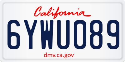 CA license plate 6YWU089