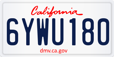 CA license plate 6YWU180