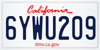 CA license plate 6YWU209