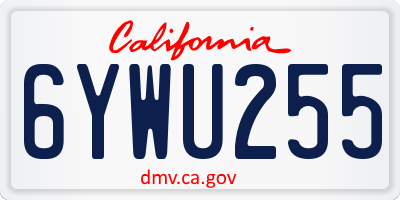 CA license plate 6YWU255