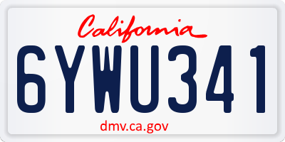 CA license plate 6YWU341