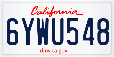 CA license plate 6YWU548