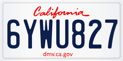 CA license plate 6YWU827