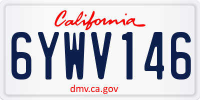 CA license plate 6YWV146