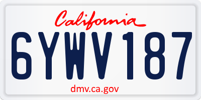 CA license plate 6YWV187