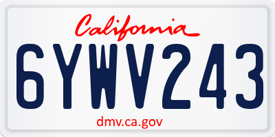 CA license plate 6YWV243