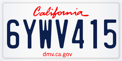 CA license plate 6YWV415