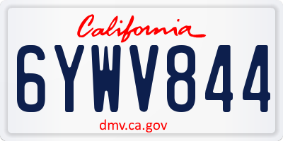 CA license plate 6YWV844