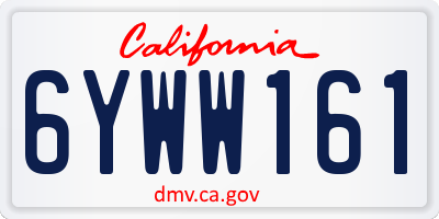 CA license plate 6YWW161