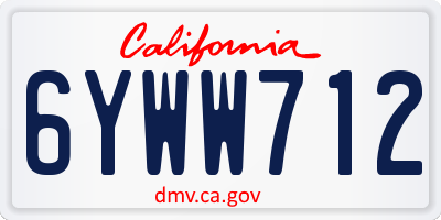 CA license plate 6YWW712