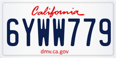 CA license plate 6YWW779