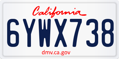 CA license plate 6YWX738