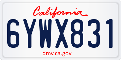 CA license plate 6YWX831