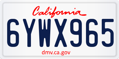 CA license plate 6YWX965