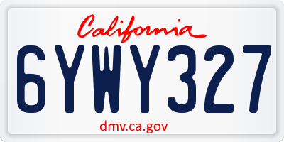 CA license plate 6YWY327