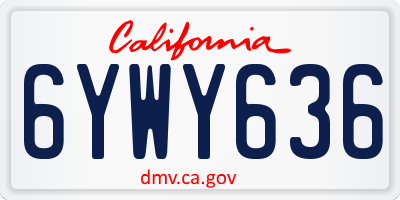 CA license plate 6YWY636