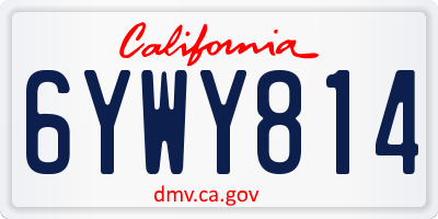 CA license plate 6YWY814