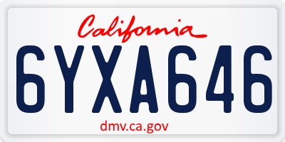 CA license plate 6YXA646
