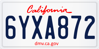 CA license plate 6YXA872
