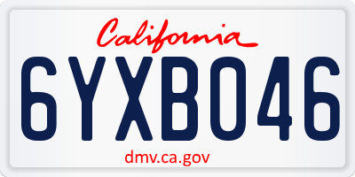 CA license plate 6YXB046