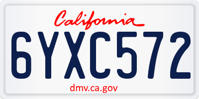 CA license plate 6YXC572