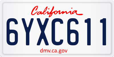 CA license plate 6YXC611