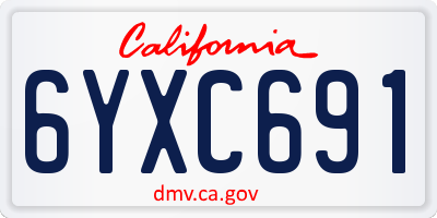 CA license plate 6YXC691
