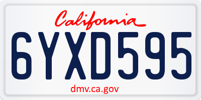 CA license plate 6YXD595