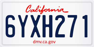 CA license plate 6YXH271