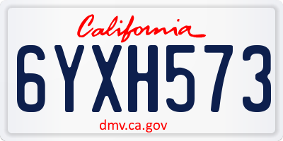 CA license plate 6YXH573