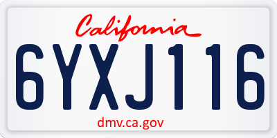 CA license plate 6YXJ116